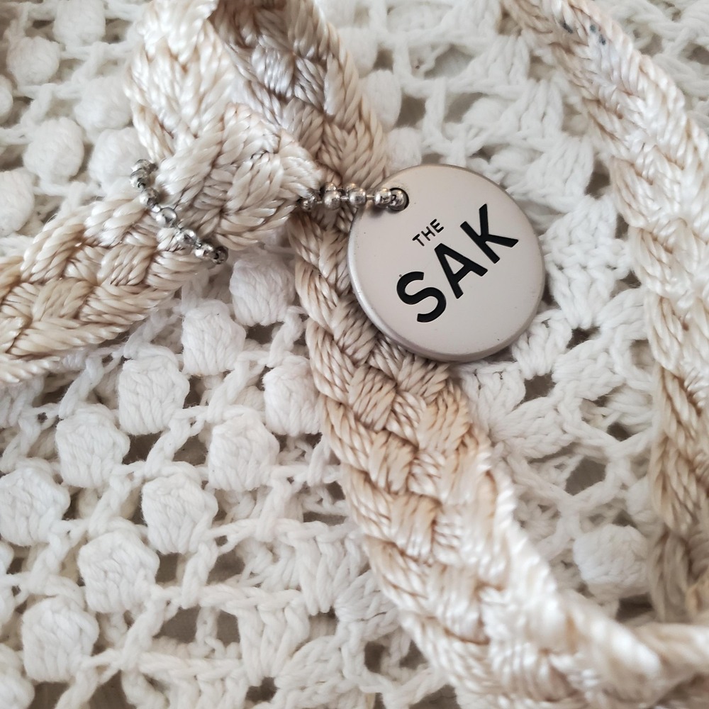 The Sak Crossbody Bag Womens Small Beige Crochet Knit Mini Zip Top‎ Purse Travel - Picture 2 of 10